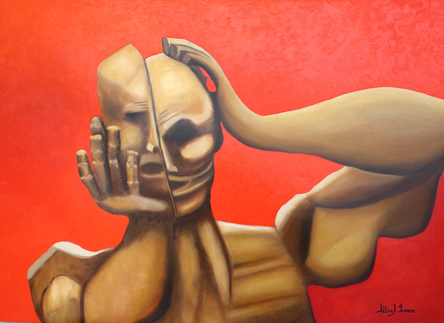 To be or not to be_ Dedicated to Haim Schuhman Oil on linen 2021 26x36 jpg